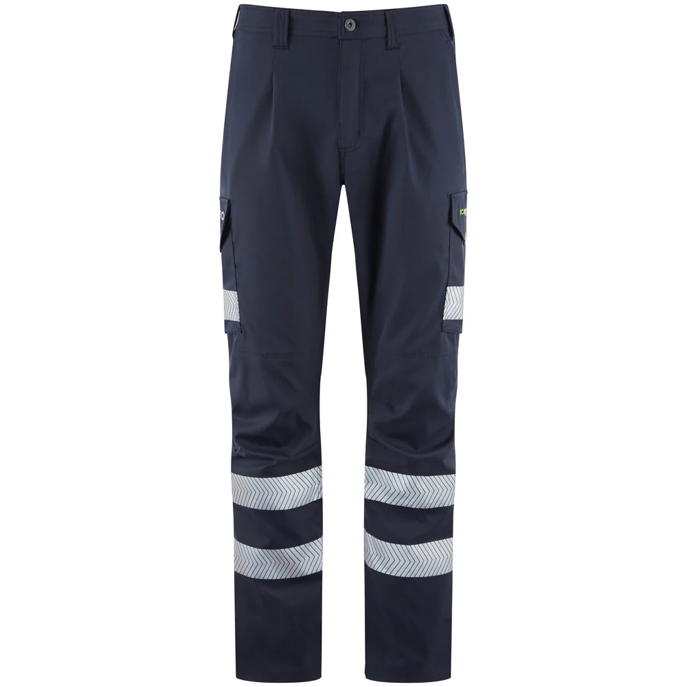 Leo Workwear Winsford Leo Ecoviz Lightweight Polyester Stretch Cargo Trousers - Image 3